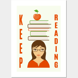 keep reading with girl Posters and Art